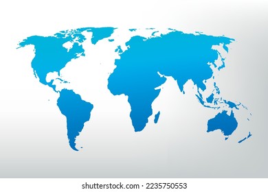 World map Illustration. Political map of the world. Gray world map-countries.