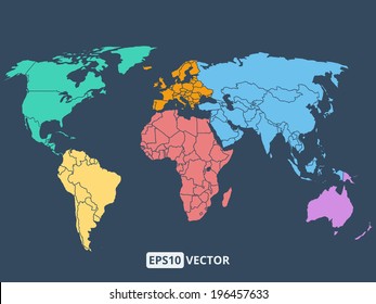 World map illustration, stock vector