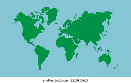 world map illustration with two color style