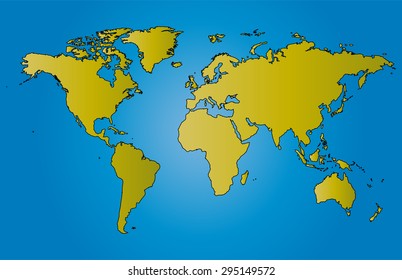 World map illustration vector with borders