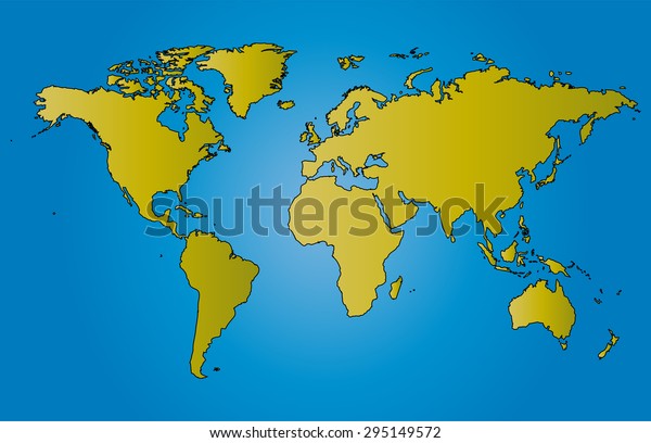 World Map Illustration Vector Borders 스톡 벡터(로열티 프리) 295149572