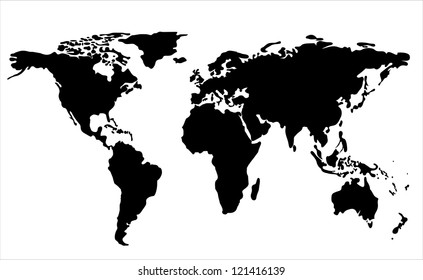 World Map Flat Vector World Map Illustration Vector Illustration Flat Stock Vector (Royalty Free)  121416139 | Shutterstock