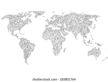 World map image, vector illustration drawing