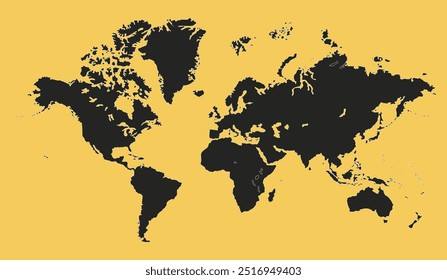 Imagem do mapa-múndi, com fundo amarelo, mapa-múndi moderno, com grande procura.