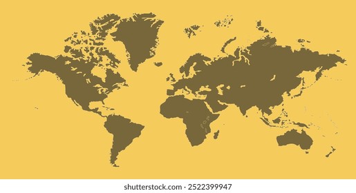 Imagem do mapa-múndi, com fundo amarelo, mapa-múndi moderno, com grande procura.