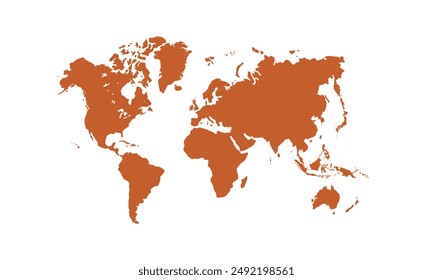 Weltkarte mit individuellen Farben, isoliert auf weißem Hintergrund für Website-Layouts, Hintergrund, Bildung, präzise, anpassbar, Reisen weltweit, Karte Silhouetten-Hintergrund, Erdgeographie, Politisch, Berichte