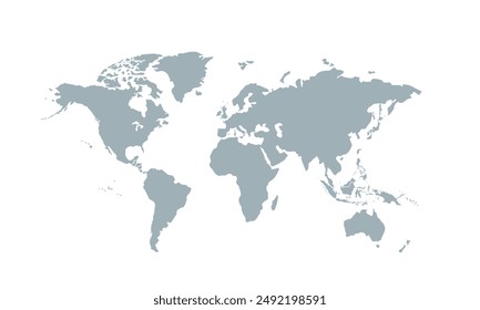 World map with individual colors,isolated on white background for website layouts,background,education, precise,customizable,Travel worldwide,map silhouette backdrop,earth geography, political,reports