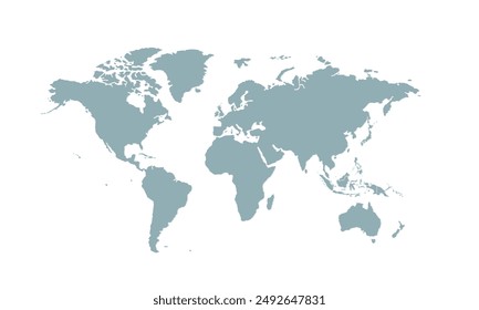 World map with individual colors,isolated on white background for website layouts,background,education, precise,customizable,Travel worldwide,map silhouette backdrop,earth geography, political,reports