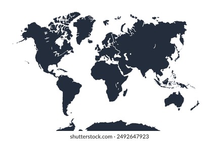 World map with individual colors,isolated on white background for website layouts,background,education, precise,customizable,Travel worldwide,map silhouette backdrop,earth geography, political,reports