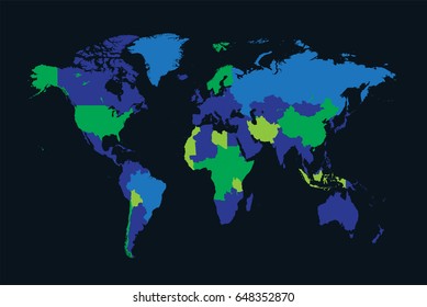 World Map Info Graphic With Borders Vector