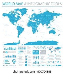 World Map and Info Graphic Elements