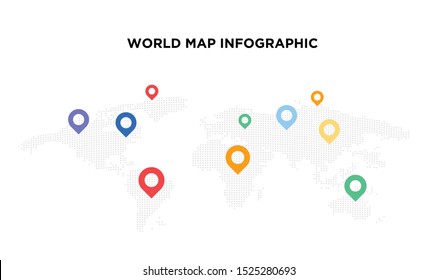 ubicación gráfica de información de mapa mundial