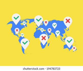 World map infographic.