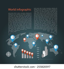 world map infographic