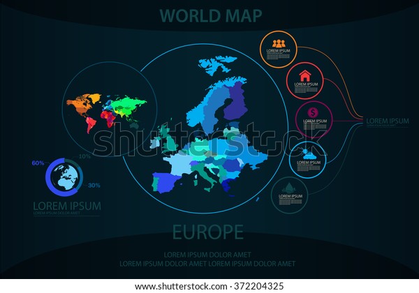 World Map Infographic 600w 372204325 