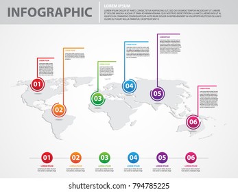world map infographic background
