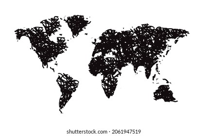 世界地図 手書き のイラスト素材 画像 ベクター画像 Shutterstock