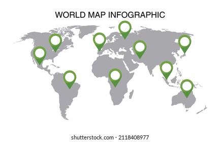 world map infographic for business. map infographic vector