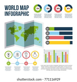 World Map Infographic Chart Population