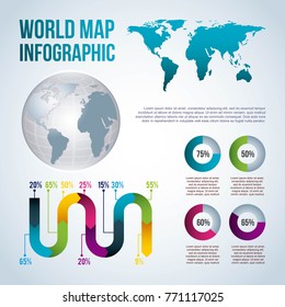 world map infographic chart population
