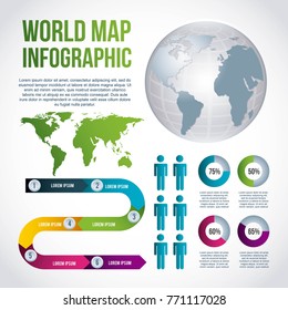 world map infographic chart population timeline presentation