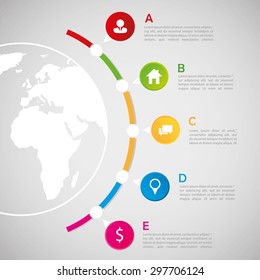 World map with infographic elements - communication concept
