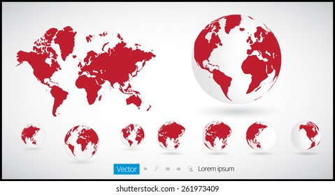 World map infographic with Globe icons