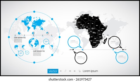 World map infographic with Globe icons