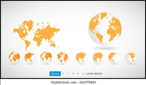 World map infographic with Globe icons