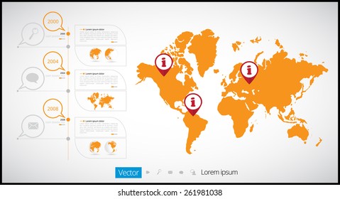 World map infographic with Globe icons