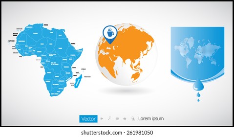 World map infographic with Globe icons