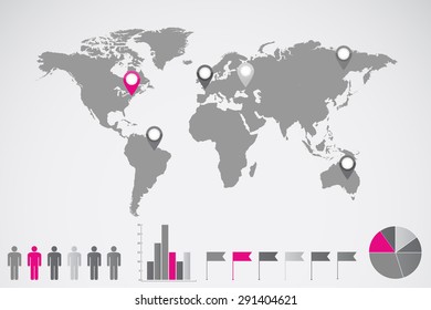 Ilustración informativa del Mapa Mundial