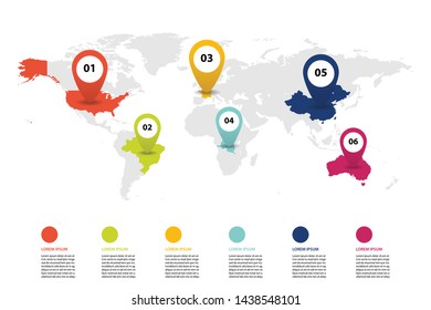 world map infographic, world map information
