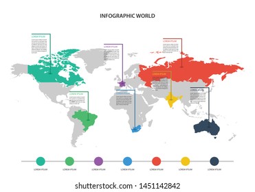 world map infographic, world map information