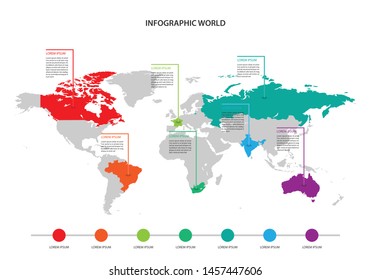 world map infographic, world map information