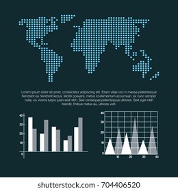world map infographic information report network