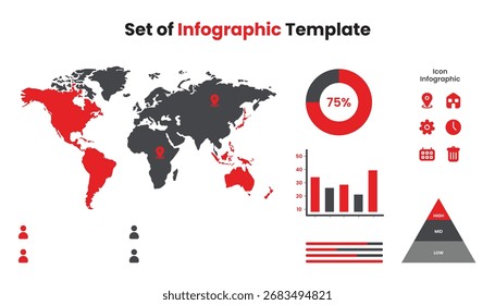 World map infographic, layout diagram infographic  template for bussines or company presentation