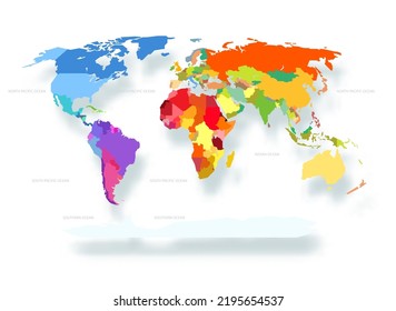World map infographic layout with shadow. Vector illustration