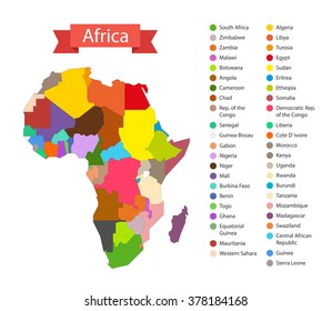 World map infographic template. Countries of Africa