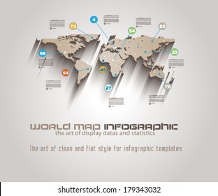 World Map Infographic Template to display your global data.