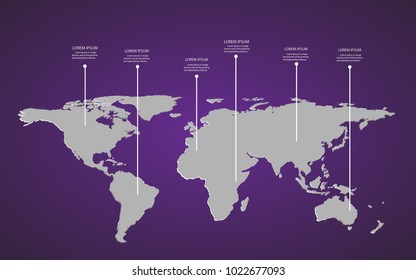 World map infographic template. Vector illustration eps10.