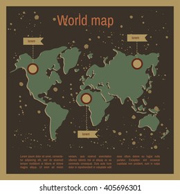 World map infographic template. Vector illustration. EPS8