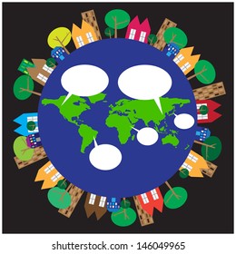 World map infographic, vector format