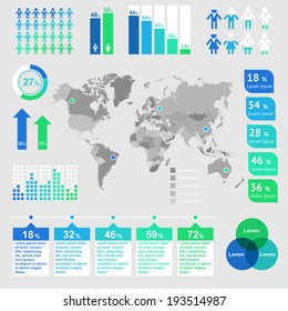 World map infographic. Vector illustration