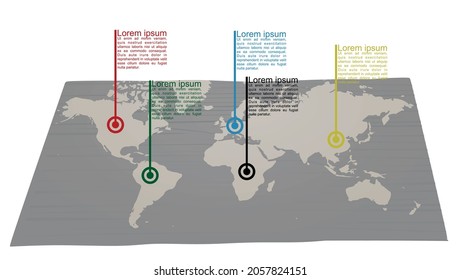 World map infographic. vector illustration