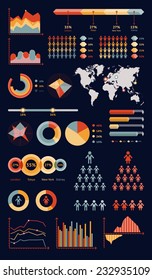 World map infographic. Vector illustration