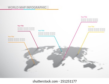 World map infographic, vector illustration