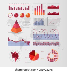 World map infographic. Vector illustration