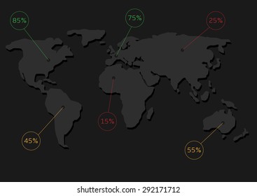 World map infographic vector illustration. Statistic and analytics.
