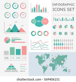 World map infographic. Vector illustration